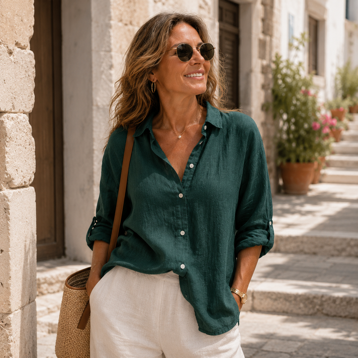 Cheryl | Chemisier élégant en lin pour femmes