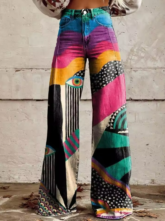 Talia - Rozšířené kalhoty Boho Chic